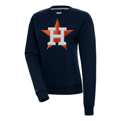 Houston Astros Antigua Women's Victory Chenille Pullover Sweatshirt Navy