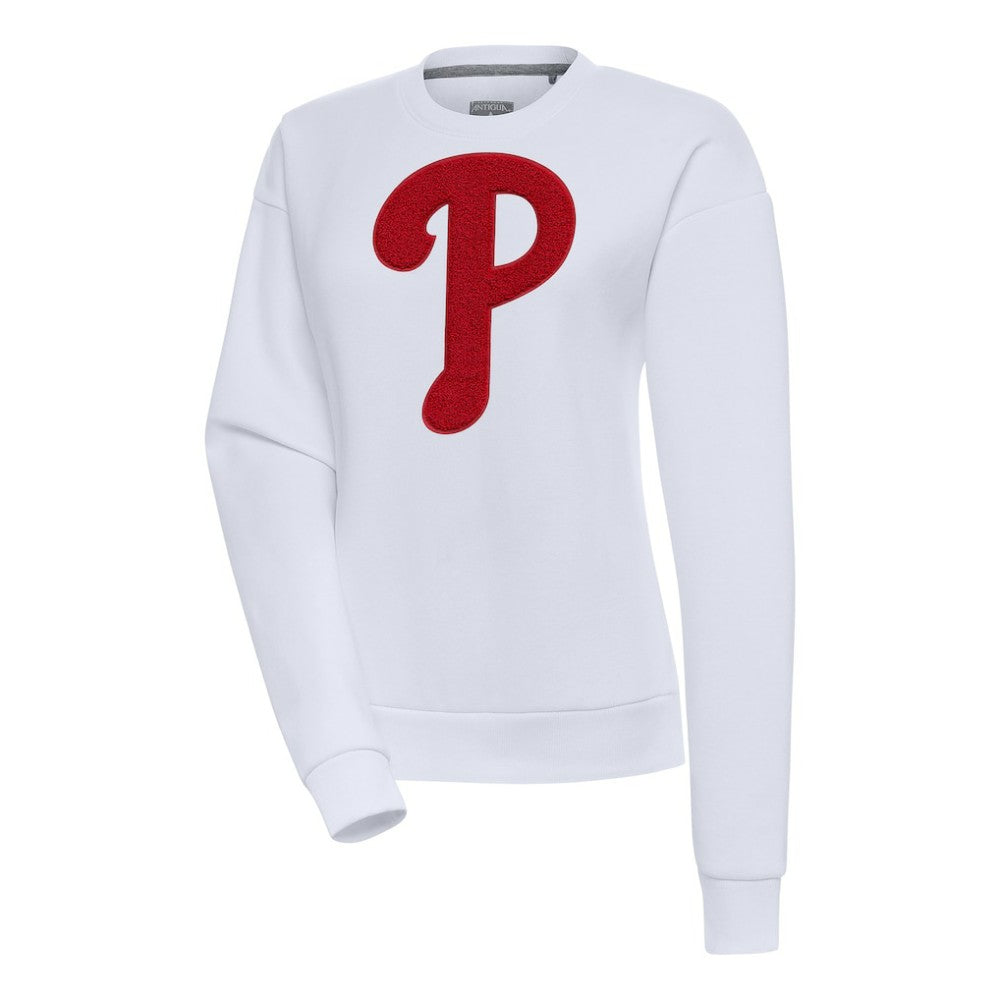 Philadelphia Phillies Antigua Women's Victory Chenille Pullover Sweatshirt White