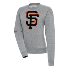 San Francisco Giants Antigua Women's Victory Chenille Pullover Sweatshirt Heather Gray