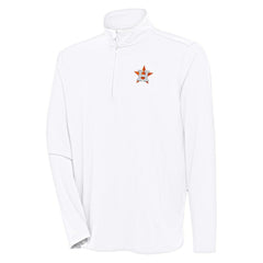 Houston Astros Antigua Hunk Quarter-Zip Pullover Top White