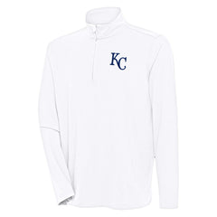 Kansas City Royals Antigua Hunk Quarter-Zip Pullover Top White