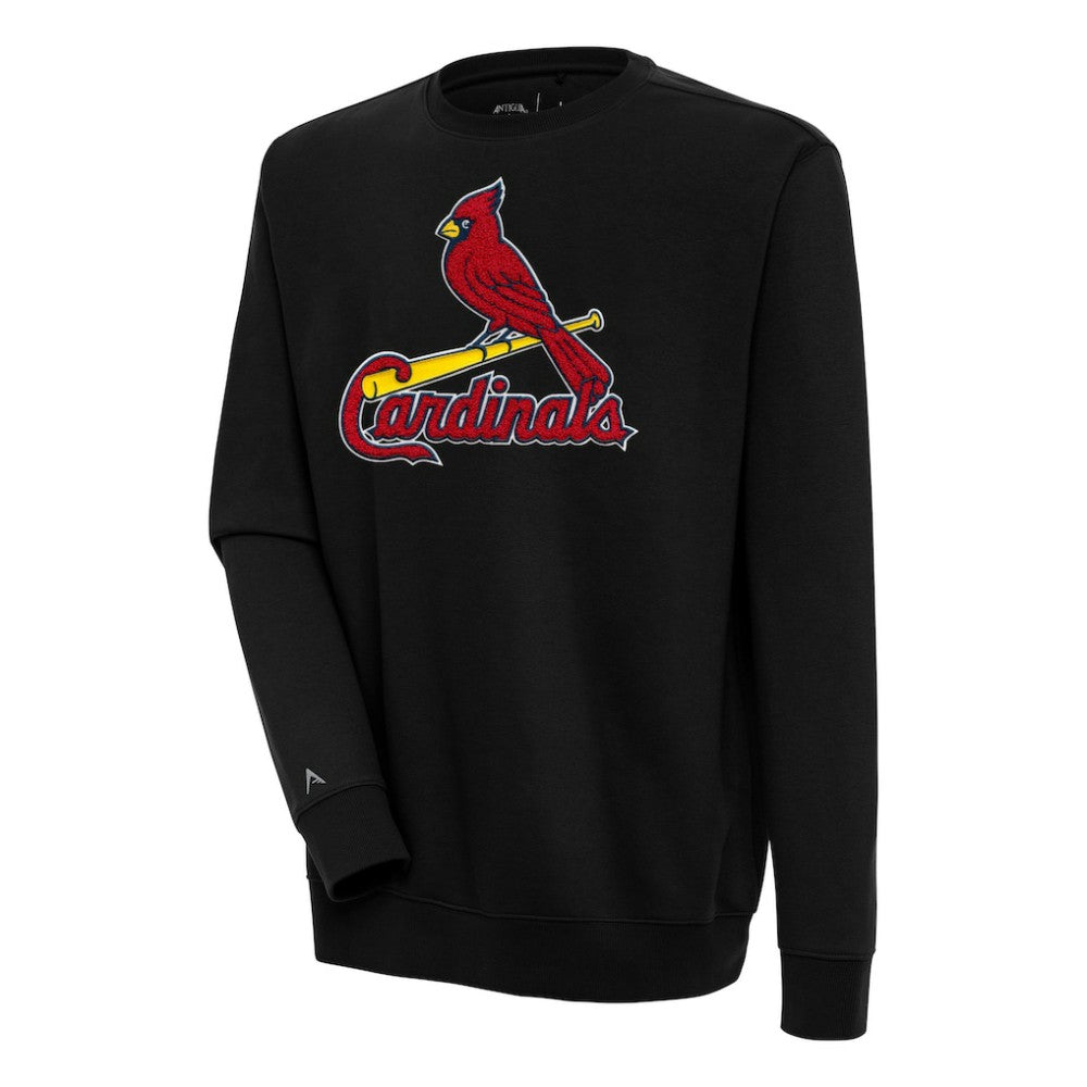 St. Louis Cardinals Antigua Victory Crewneck Chenille Pullover Sweatshirt Black