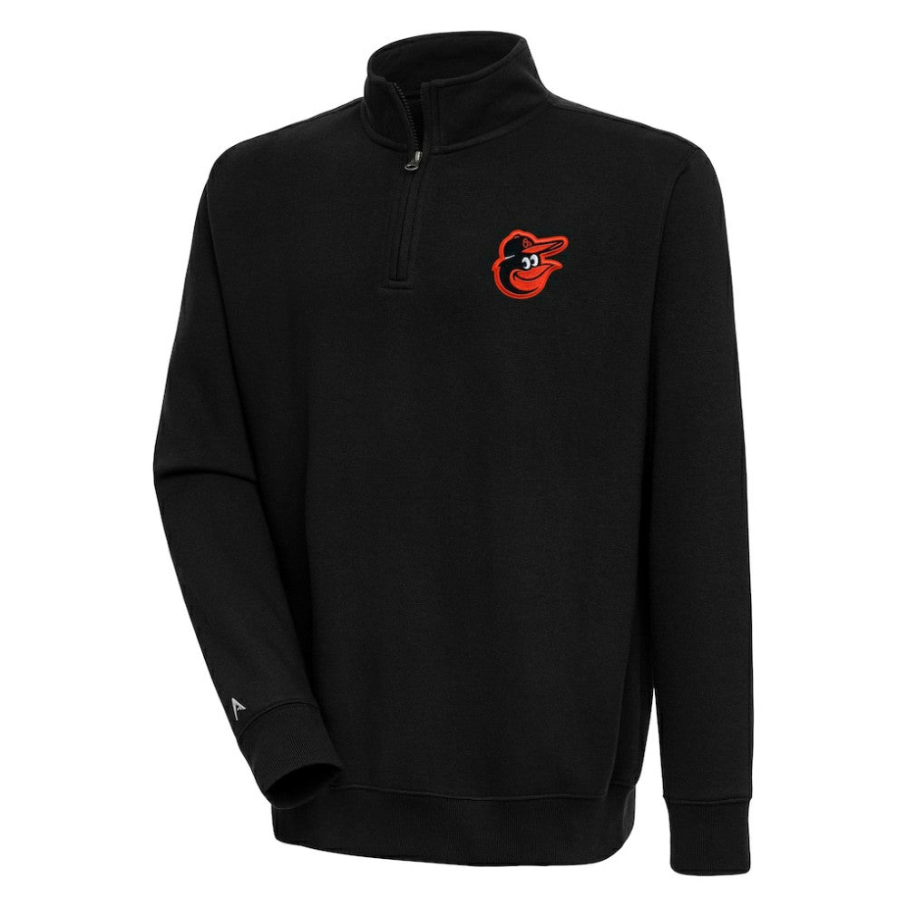 Baltimore Orioles Antigua Victory Quarter-Zip Pullover Top Black