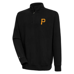 Pittsburgh Pirates Antigua Victory Quarter-Zip Pullover Top Black
