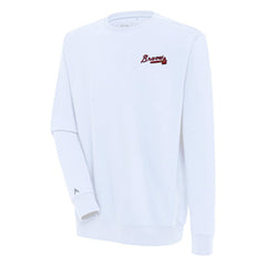 Atlanta Braves Antigua Victory Pullover Sweatshirt White