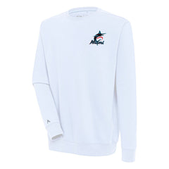 Miami Marlins Antigua Victory Pullover Sweatshirt White