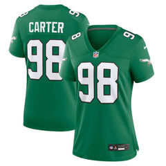Jalen Carter Philadelphia Eagles Women's Alternate Game Jersey - Kelly Green