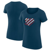 Florida Panthers G-III 4Her by Carl Banks Women's Super-Slim Fit Lightweight Heart T-Shirt Navy