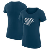 Tampa Bay Lightning G-III 4Her by Carl Banks Women's Super-Slim Fit Lightweight Heart T-Shirt Navy