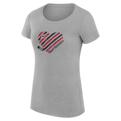 Carolina Hurricanes G-III 4Her by Carl Banks Women's Super-Slim Fit Lightweight Heart T-Shirt Heather Gray