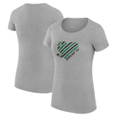 Dallas Stars G-III 4Her by Carl Banks Women's Super-Slim Fit Lightweight Heart T-Shirt Heather Gray