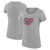 Montreal Canadiens G-III 4Her by Carl Banks Women's Super-Slim Fit Lightweight Heart T-Shirt Heather Gray