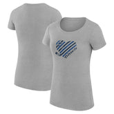 St. Louis Blues G-III 4Her by Carl Banks Women's Super-Slim Fit Lightweight Heart T-Shirt Heather Gray