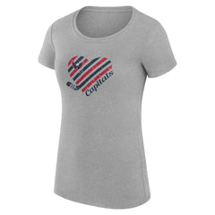 Washington Capitals G-III 4Her by Carl Banks Women's Super-Slim Fit Lightweight Heart T-Shirt Heather Gray