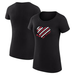 Detroit Red Wings G-III 4Her by Carl Banks Women's Super-Slim Fit Lightweight Heart T-Shirt Black