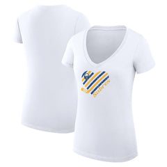 Buffalo Sabres G-III 4Her by Carl Banks Women's Super-Slim Fit Lightweight Heart V-Neck T-Shirt White