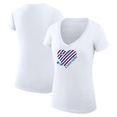 Colorado Avalanche G-III 4Her by Carl Banks Women's Super-Slim Fit Lightweight Heart V-Neck T-Shirt White