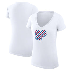 Colorado Avalanche G-III 4Her by Carl Banks Women's Super-Slim Fit Lightweight Heart V-Neck T-Shirt White