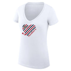 Florida Panthers G-III 4Her by Carl Banks Women's Super-Slim Fit Lightweight Heart V-Neck T-Shirt White