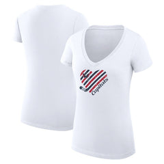 Washington Capitals G-III 4Her by Carl Banks Women's Super-Slim Fit Lightweight Heart V-Neck T-Shirt White