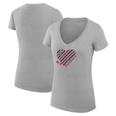 Florida Panthers G-III 4Her by Carl Banks Women's Super-Slim Fit Lightweight Heart V-Neck T-Shirt Heather Gray