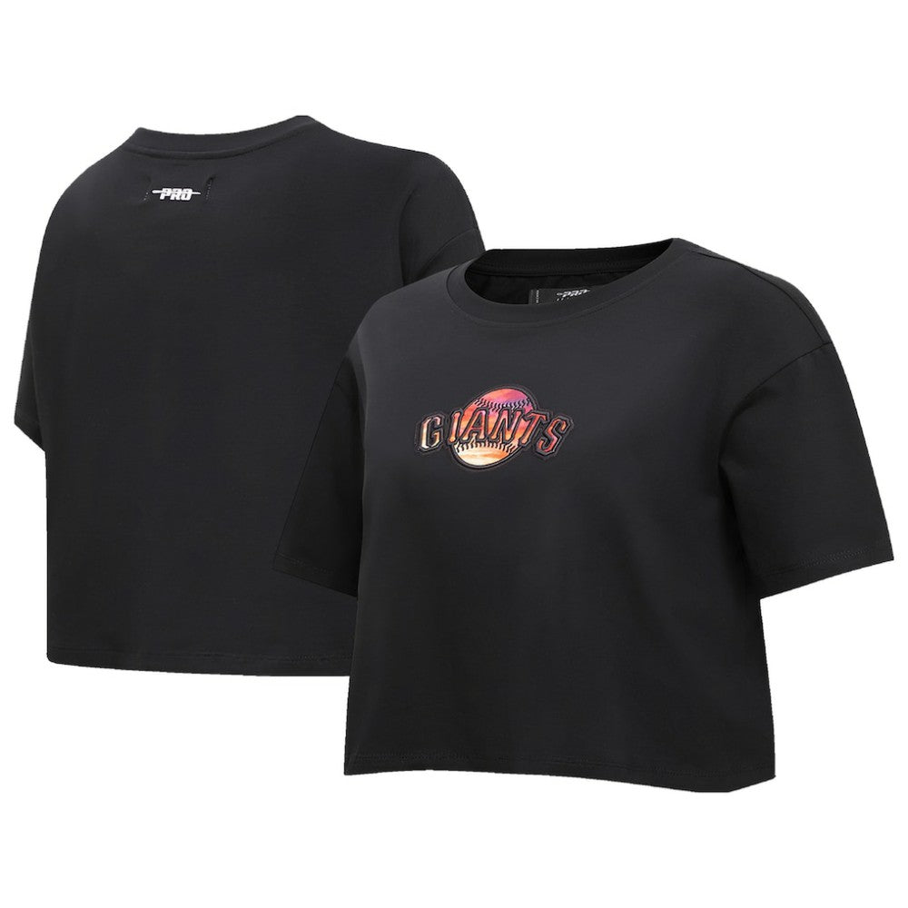 San Francisco Giants Pro Standard Women's Painted Sky Boxy Cropped T-Shirt Black