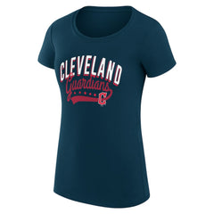 Cleveland Guardians G-III 4Her by Carl Banks Women's Super-Slim Fit Lightweight Filigree Team T-Shirt Navy