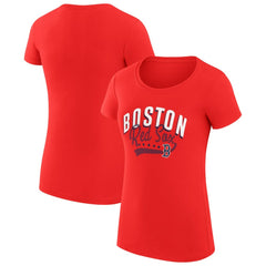 Boston Red Sox G-III 4Her by Carl Banks Women's Super-Slim Fit Lightweight Filigree Team T-Shirt Red