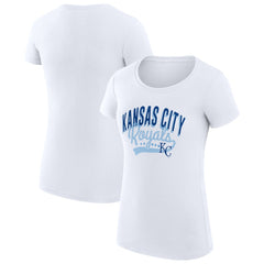 Kansas City Royals G-III 4Her by Carl Banks Women's Super-Slim Fit Lightweight Filigree Team T-Shirt White
