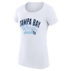 Tampa Bay Rays G-III 4Her by Carl Banks Women's Super-Slim Fit Lightweight Filigree Team T-Shirt White
