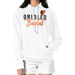 Baltimore Orioles G-III 4Her by Carl Banks Women's Team Fleece Pullover Hoodie White