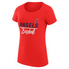 Los Angeles Angels G-III 4Her by Carl Banks Women's Super-Slim Fit Lightweight Team Graphic T-Shirt Red