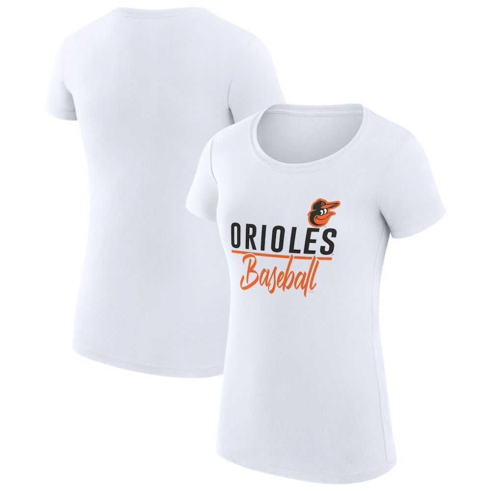 Baltimore Orioles G-III 4Her by Carl Banks Women's Super-Slim Fit Lightweight Team Graphic T-Shirt White