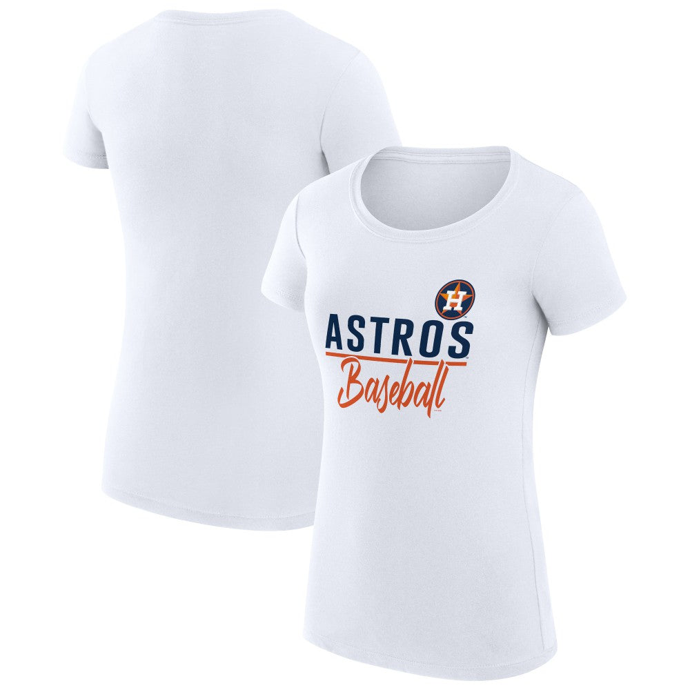 Houston Astros G-III 4Her by Carl Banks Women's Super-Slim Fit Lightweight Team Graphic T-Shirt White