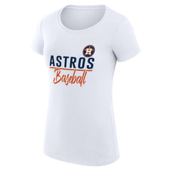 Houston Astros G-III 4Her by Carl Banks Women's Super-Slim Fit Lightweight Team Graphic T-Shirt White