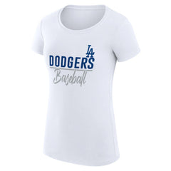 Los Angeles Dodgers G-III 4Her by Carl Banks Women's Super-Slim Fit Lightweight Team Graphic T-Shirt White