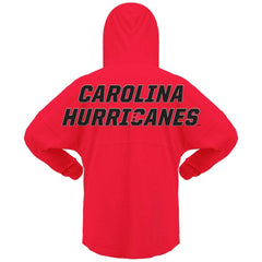 Carolina Hurricanes Fanatics Women's Jersey Lace-Up V-Neck Long Sleeve Hoodie T-Shirt Red
