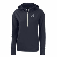 Atlanta Braves Cutter & Buck Women's Daybreak Eco Recycled Half-Zip Hoodie Navy