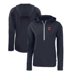 Cleveland Guardians Cutter & Buck Women's Daybreak Eco Recycled Half-Zip Hoodie Navy