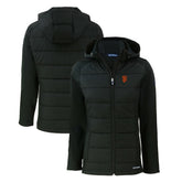 San Francisco Giants Cutter & Buck Women's Evoke Hybrid Eco Softshell Recycled Full-Zip Hoodie Jacket Black
