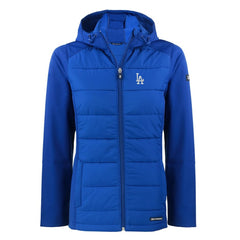 Los Angeles Dodgers Cutter & Buck Women's Evoke Hybrid Eco Softshell Recycled Full-Zip Hoodie Jacket Royal