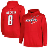 Alexander Ovechkin Washington Capitals Profile Big & Tall Name & Number Pullover Hoodie Red