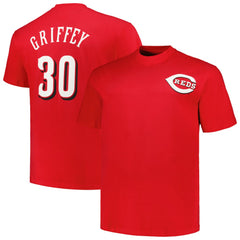 Ken Griffey Cincinnati Reds Profile Big & Tall Cooperstown Collection Player Name & Number T-Shirt Red