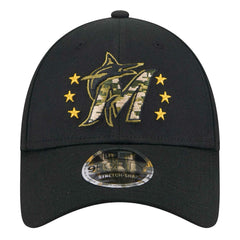 Miami Marlins 2024 Armed Forces Day 9FORTY Adjustable Hat Black | New Era