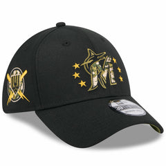Miami Marlins 2024 Armed Forces Day 39THIRTY Flex Hat Black | New Era