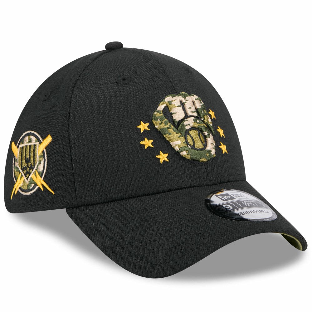 Milwaukee Brewers 2024 Armed Forces Day 39THIRTY Flex Hat Black | New Era