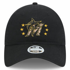 Miami Marlins Women's 2024 Armed Forces Day 9TWENTY Adjustable Hat Black | New Era