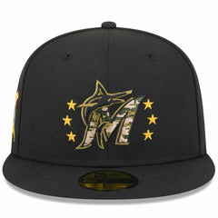 Miami Marlins 2024 Armed Forces Day On-Field 59FIFTY Fitted Hat Black | New Era