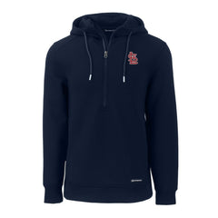 St. Louis Cardinals Cutter & Buck Roam Eco Half-Zip Recycled Pullover Hoodie Navy