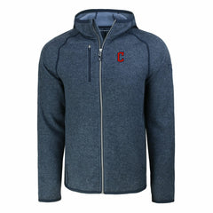 Cleveland Guardians Cutter & Buck Mainsail Full-Zip Hooded Jacket Heather Navy